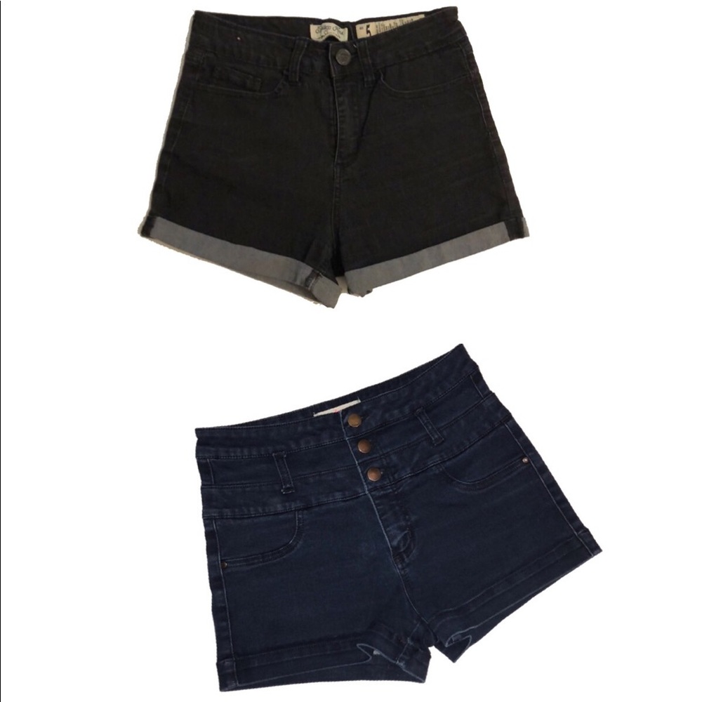 2 pair denim shorts bundle